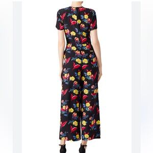 Diane Von Furstenberg Black Maxi Dress with Floral Print